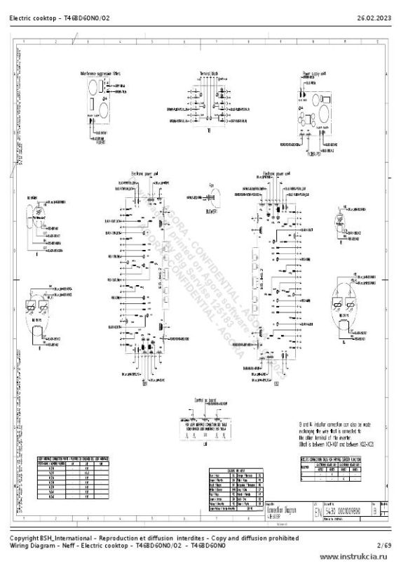 Сервисная инструкция NEFF T46BD60N0, 35, WIRING DIAGRAM - ELECTRIC COOKTOP